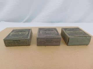 SET OF 3 ANTIQUE ALLAIRE TEA BOXES TEA STILL INSIDE SPEARMINT GOLDENROD LIFEROO 3