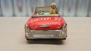Vintage Japan Tin Toy Friction Car with Dog no Driver LINCOLN CONVERTIBLE Parts 5