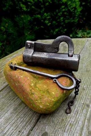 Antique Padlock With Key But Is Not Complete Mechanism Collector 29 - 07