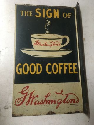 Vintage George Washington Coffee Hanging Metal Sign