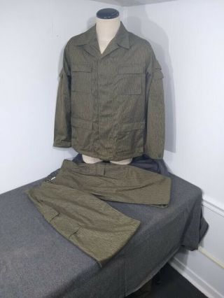 East German Rain Camo Uniform Set,  Extra Large Long (ug - 52) Jacket And Trousers