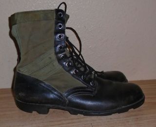 Vtg Us Jungle Combat Vietnam War Boots 11 R Green U.  S.  Army Military 70s 80s