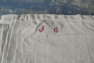 French Linen Sheet Antique Dowry Sheet Hand Loomed Antique Linen 124x73 " M40