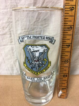 Usaf 50th Tfw 50 Tac Fighter Wing Beer Glass Patch Hahn Air Force Base