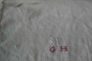 French Linen Sheet Antique Dowry Sheet Hand Loomed Antique Linen 98x87 " M39