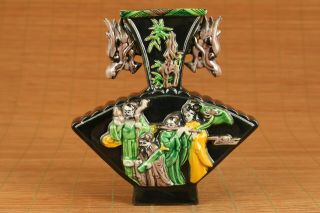 Eight Immortals Old Jingdezhen Porcelain Hand Painting Vase Bottle Home Deco