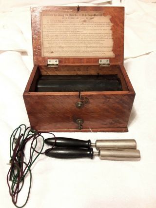 Antique No 4 D.  D.  Home Medical Apparatus Quack Medicine Old Oak Case