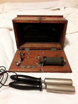 ANTIQUE NO 4 D.  D.  HOME MEDICAL APPARATUS QUACK MEDICINE OLD OAK CASE 3