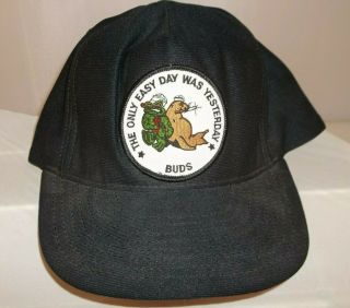 Usa Vintage Polyester Hat Navy Seal Buds The Only Easy Day Was Yesterday Patch