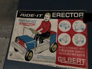 Vintage Ride It Em Ride On Erector Set By Gilbert - Never Opened