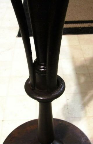 Antique Wood Pedestal Plant Stand Table Round 3 Leg 5