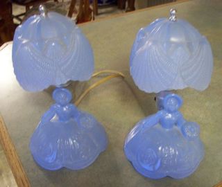 Vintage Blue Dresser Lamps Of Gone With The Wind Dresses - Southern Belles