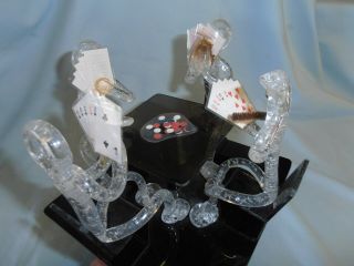 Vintage Mid - Century Modern Lucite/resin 4 Person Card Playing Sculpture No/res.