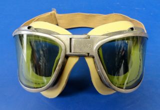 Naval Aviation An - 6530 Flying Goggles W/two Piece Tan Cushions