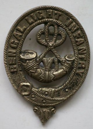 British Indian Army Bengal Light Infantry Badge,  Probably For A Pouch Belt