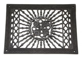 Antique Cast Iron Rectangular Ornate Wall Floor Grate Vent Cover Black