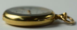 18K Solid Gold Patek Philippe Pocket Watch w Box 49mm 5