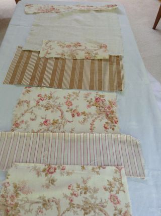 Antique Vintage French Fabric 3 piece pack,  bundles for projects sewing dolls 7