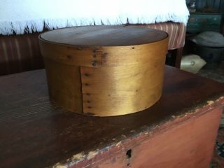 Antique Primitive American Wooden Round Pantry Box 8 3/4”