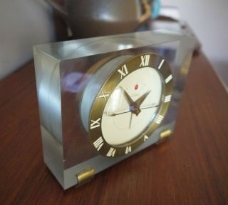 Telechron Ge " Airlux " Lucite Deco/mid Century Alarm Clock