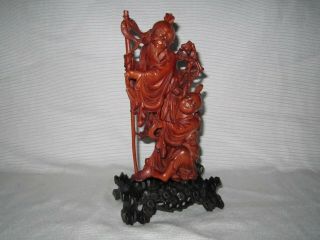 Magnificent Antique Chinese Hand Carved Boxwood Fisherman Figurine