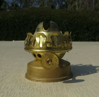 Gem Arctic Brass Oil Lamp Burner With Collar & 9 " Of 3/8 " Wick,  English Made