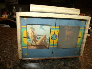Rare Art Deco Lighted Spinning Clock With Naked Lady
