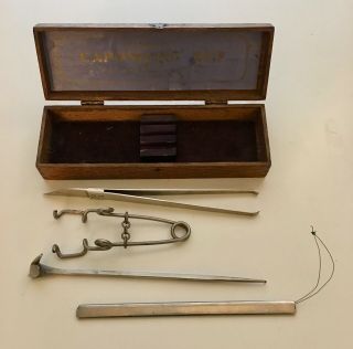 Antique Vintage Farmers Caponizing Set Penn Surgical Veterinary Surgery Tools