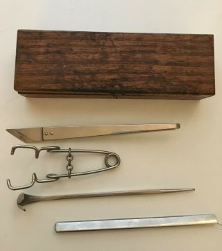 Antique Vintage Farmers Caponizing Set Penn Surgical Veterinary Surgery Tools 2