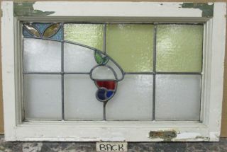 MID SIZED OLD ENGLISH LEADED STAINED GLASS WINDOW Colorful Sweep 24.  25 