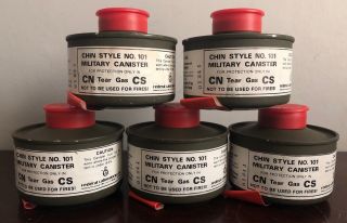 5 Scott Chin Style No.  101 Filter Canisters For Acme Gas Mask / Respirator - Nos