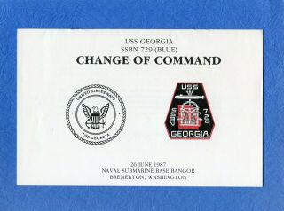Submarine Uss Georgia Ssbn 729 Change Of Command (blue) Navy Ceremony Program