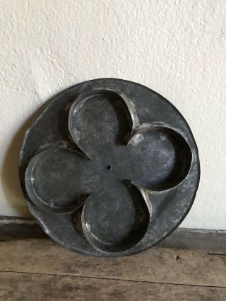 BEST RARE Old Antique LARGE Handmade Four Leaf Clover Cookie Cutter AAFA Patina 6