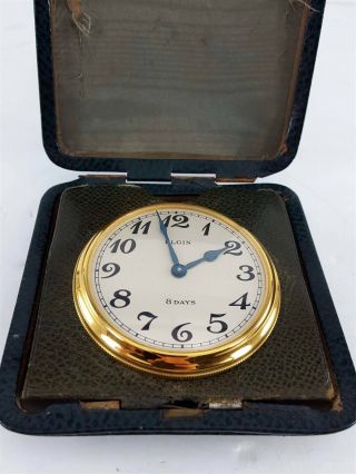 Vintage Elgin 8 Days Travel And/or Car Clock 1930 