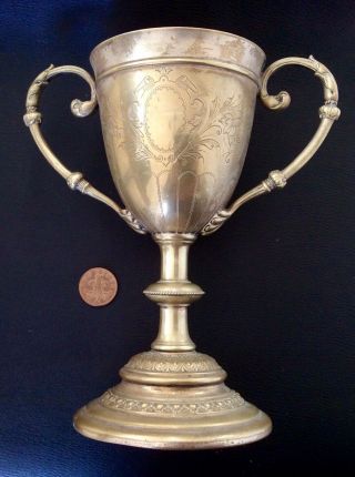 Antique Art Nouveau Wmf Silver Plated Goblet,  Double Handle Cup,  Jugendstil,  Ornate