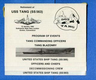 Submarine Uss Tang Ss 563 Retirement Navy Ceremony Program