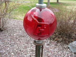 Red Fenton Glass Harger Lightning Rod Ball