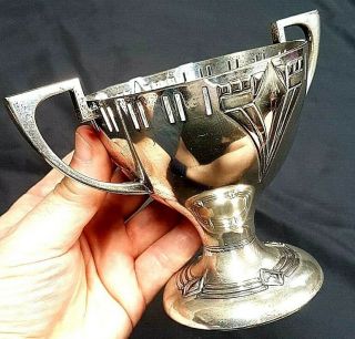Rare & Early Export WMF Silver Plated Art Deco Trophy Pedestal Cup c 1900 3