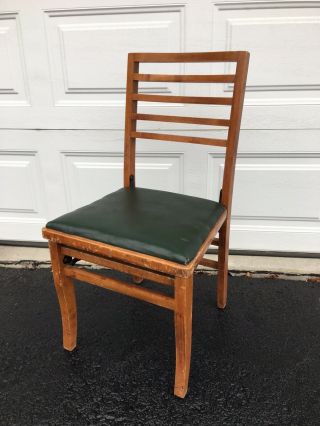 Vintage Wood Folding Chair Green Dining Mid Century Modern Rastetter