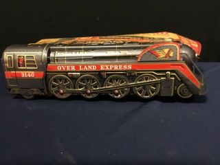 Overland Express Vintage - Tin Litho,  Battery - Operated Train Toy,  Japan w/box 4