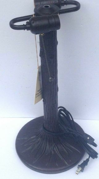 Vintage Aura Bronze Handel Lamp Base (Reverse Hand Painted) 5