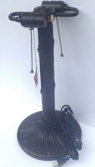 Vintage Aura Bronze Handel Lamp Base (Reverse Hand Painted) 6