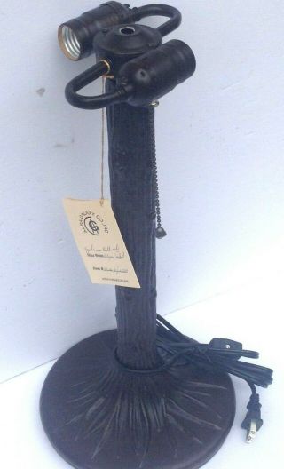 Vintage Aura Bronze Handel Lamp Base (Reverse Hand Painted) 7