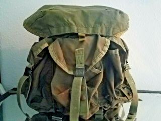 Vintage Rugged U.  S.  Military Army Issued Backpack Cargo W/ Secret Pocket