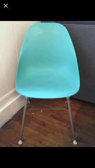 Mid Century Modern plastic molded chair by Sam Avedon? Alladin? Turquoise Rare 2