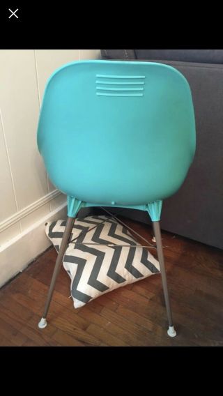 Mid Century Modern plastic molded chair by Sam Avedon? Alladin? Turquoise Rare 4