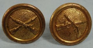 Infantry Side Buttons For Model 1881 U.  S.  Army Dress Spiked Helmet