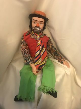 Emmett Kelly Jr Ventriloquist Dummy Doll Marked Juro Novelty Co Talking Clown