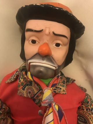 Emmett Kelly Jr Ventriloquist Dummy Doll Marked Juro Novelty Co Talking Clown 2