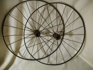 2 Vintage Metal Rim Wheels - Buggy Wheels - Cart Wheels - Rustic Garden Art